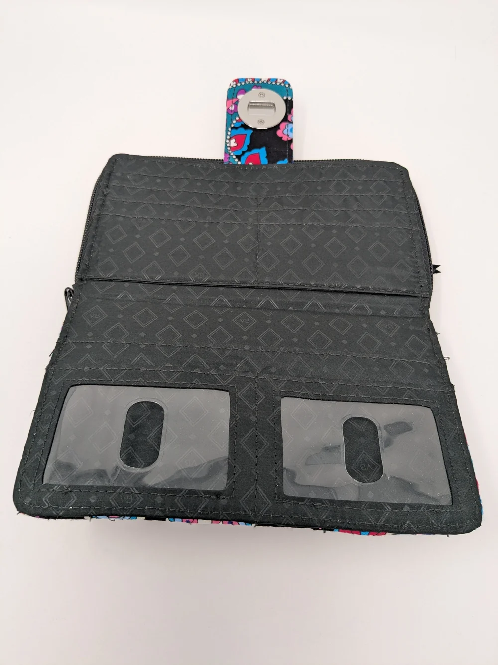 Vera Bradley Black Multicolor Paisley Multi Turn-Lock Wallet - Picture 6 of 12